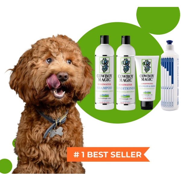 Middel Cowboy Magic Shampoo en Conditoner Pakket met doseerfles