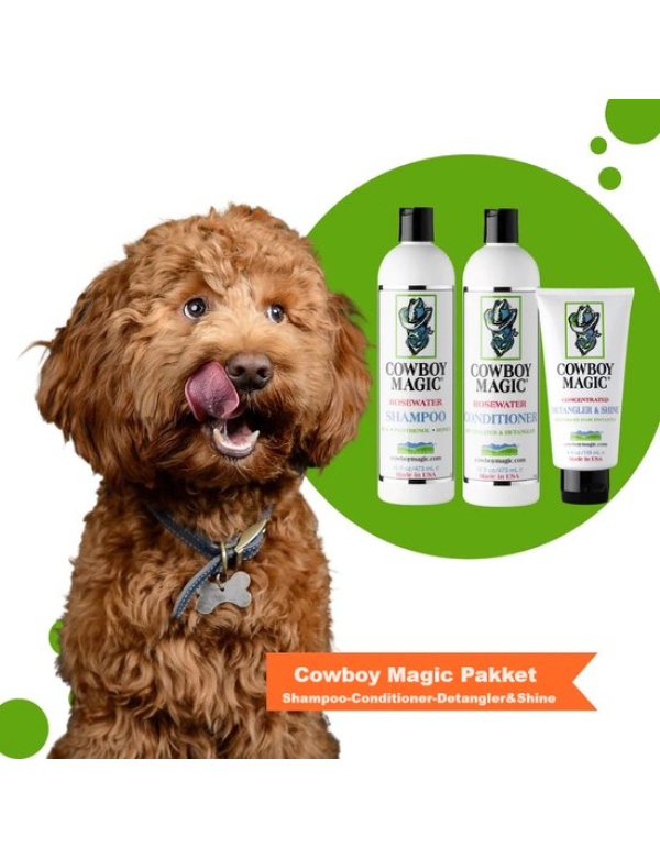 Cowboy Magic pakket met Hondenshampoo 473 ml ,Conditioner 473 ml en Detangler&Shine 118 ml