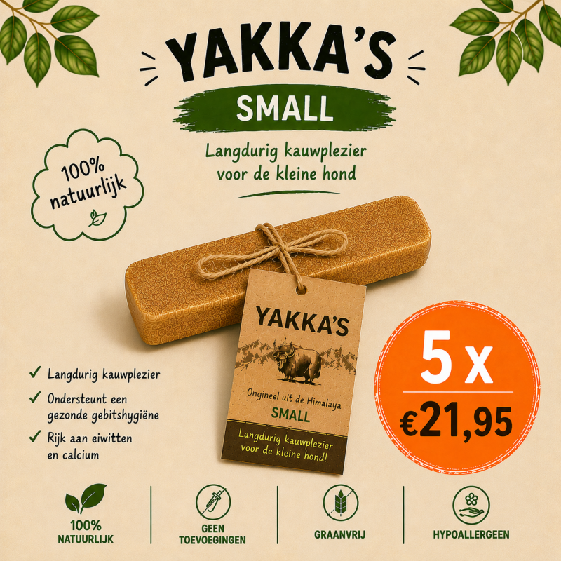 Aanbieding 5 Stuks Yakka's Yakmelk kauwbot Small voor hond 