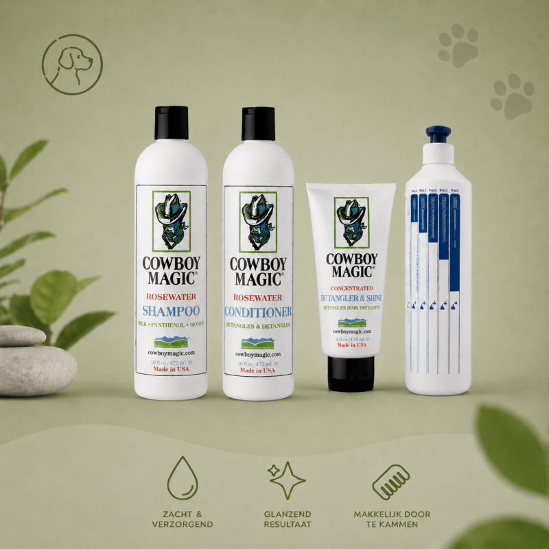 Middel Cowboy Magic Shampoo en Conditoner Pakket met doseerfles