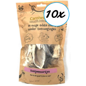  Carniwell Konijnenoortjes voordeel/aanbieding pakket 10 zakjes