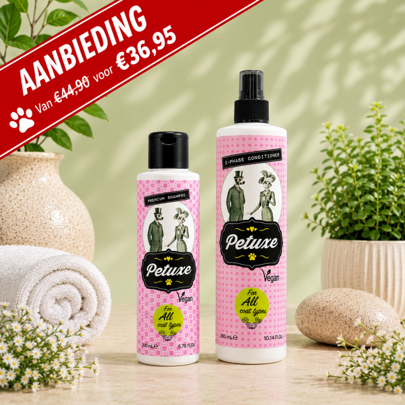 Petuxe All Types Duo Verzorgingspakket – Shampoo 200 ml + 2-Fase Conditioner 300 ml