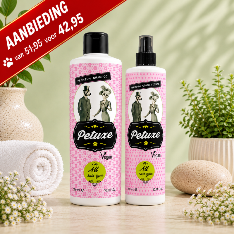 Petuxe All Types Duo Verzorgingspakket – Shampoo 500 ml + 2-Fase Conditioner 300 ml