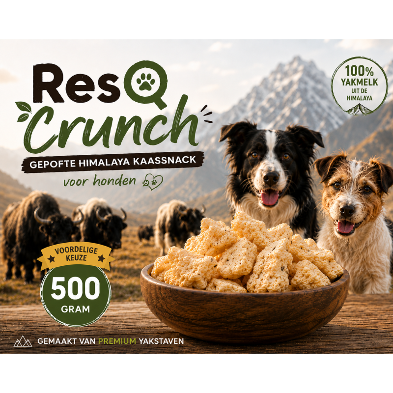 ResQ Crunch – Gepofte Himalaya Kaassnack voor Honden 500 Gram