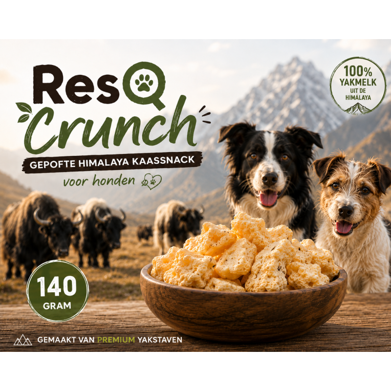 ResQ Crunch – Gepofte Himalaya Kaassnack voor Honden 140 Gram 
