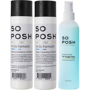 So Posh Hondenshampoo en Conditioner Pakket of Set met antiklitspray (3 x 250 ml)