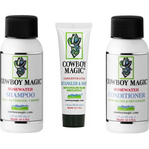 Cowboy Magic Hondenshampoo & Conditioner uitprobeerset 2 x 60 ml voor honden + Detangler & shine 30 ml