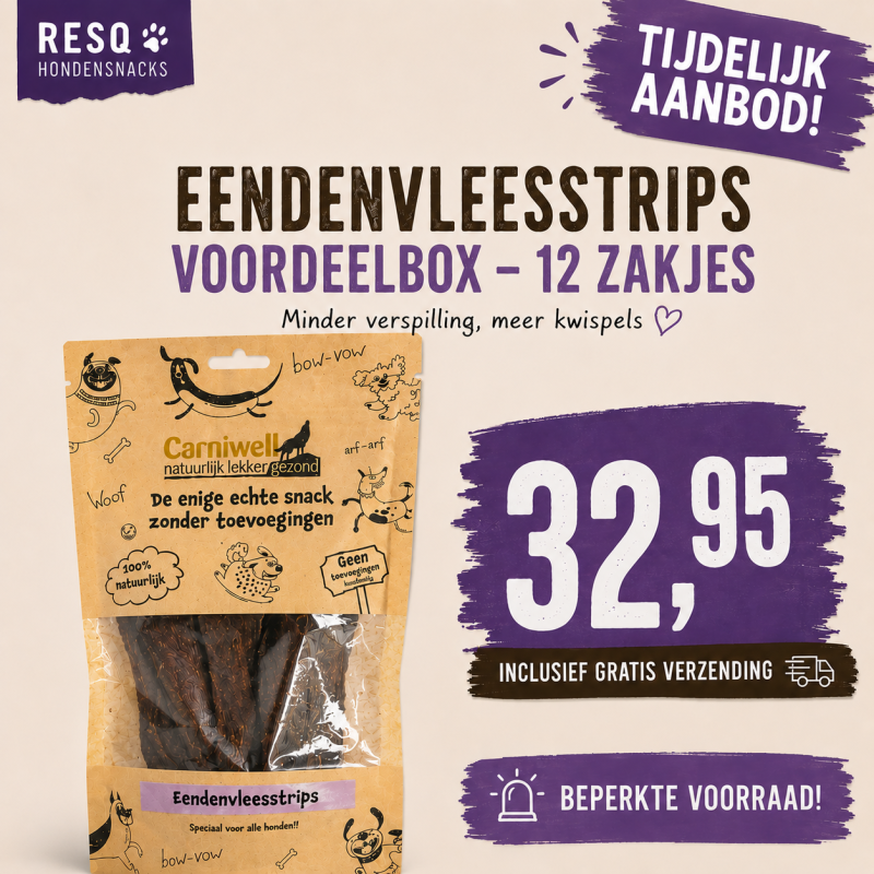 ResQ Eendenvleesstrips Mega Voordeelbox – 12 Zakjes