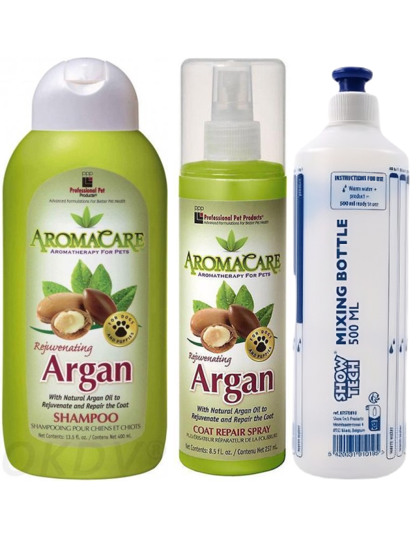 PPP Aanbieding voordeelpakket Aromacare Argan Shampoo en spray + doseerfles 500ml PPP Aanbieding voordeelpakket Aromacare Argan Shampoo en spray + doseerfles 500ml