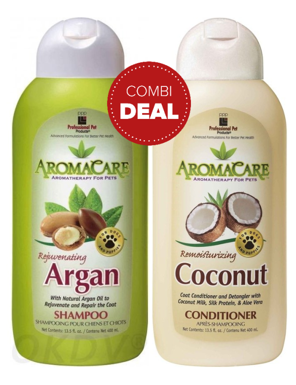 PPP AromaCare Argan Hondenshampoo & AromaCare Coconut Milk Conditioner Voordeelbundel PPP AromaCare Argan Hondenshampoo & AromaCare Coconut Milk Conditioner Voordeelbundel