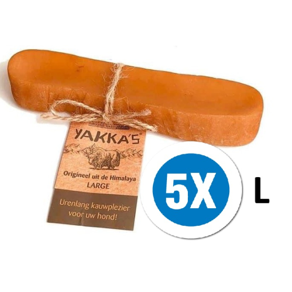 Aanbieding 5 Stuks Yakka's Yakmelk kauwbot Large voor hond