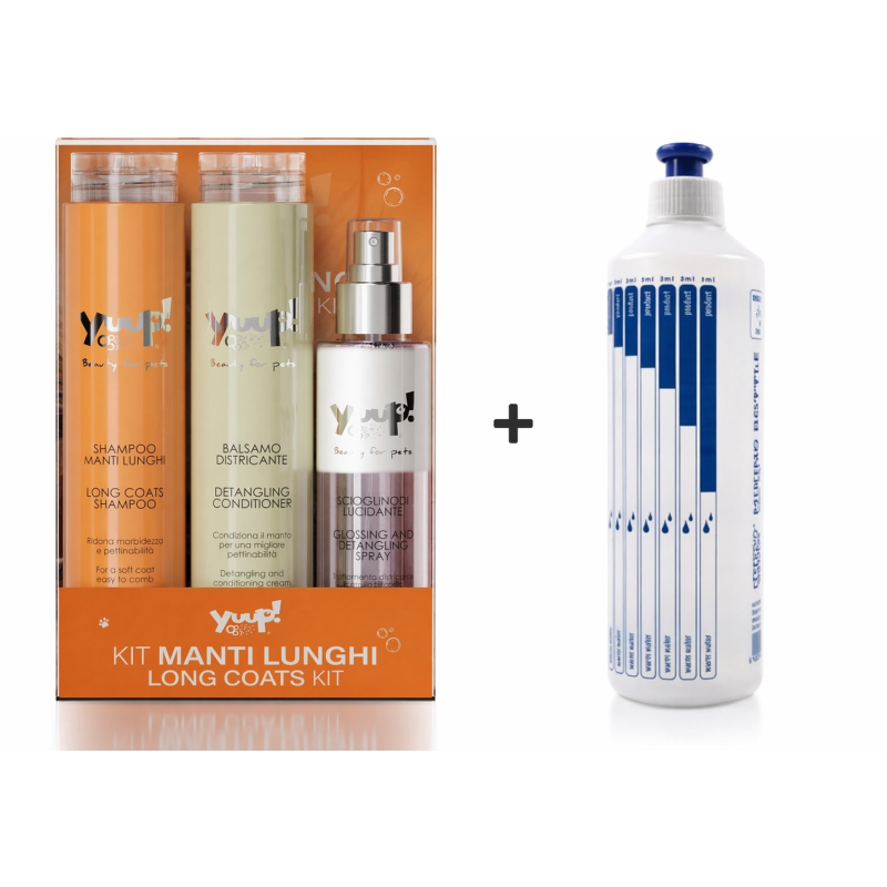 Yuup! Hondenshampooset voor Lange Vachten - Shampoo, Conditioner & Detangling Spray en Doseerfles