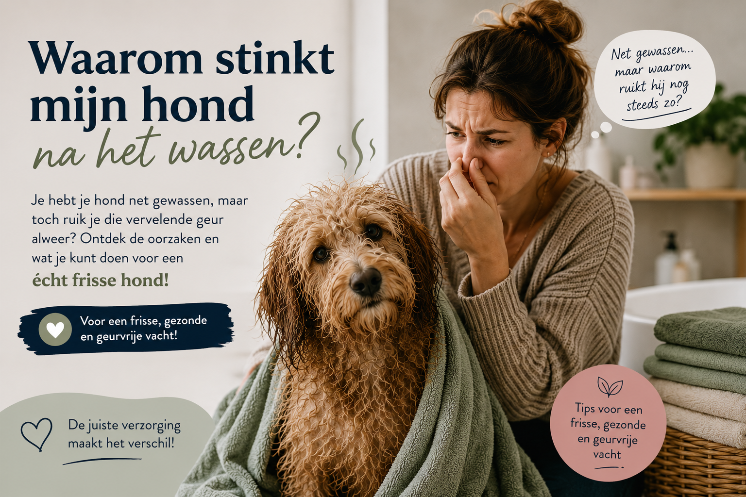 Waarom stinkt mijn hond na het wassen?