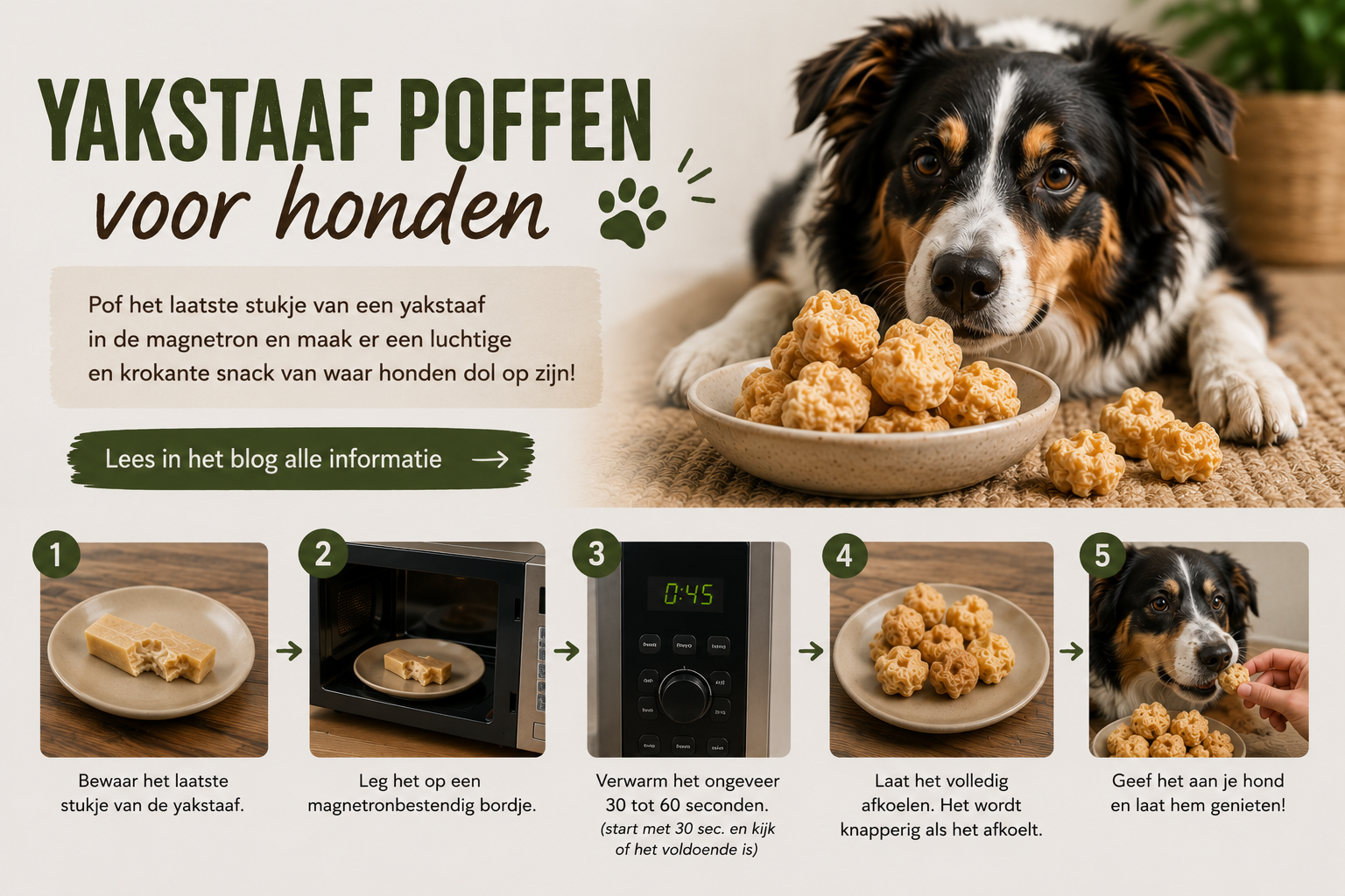 Het laatste stukje van een yakstaaf poffen: zo werkt het