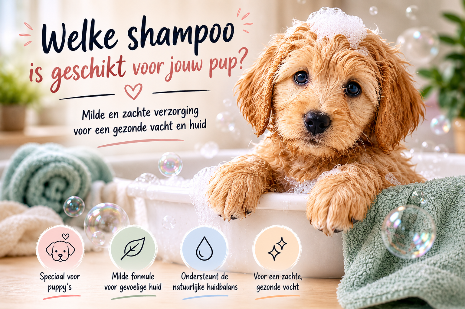 Welke shampoo is geschikt voor een pup?